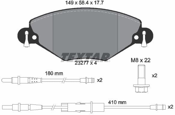 Brake Pad Set, disc brake 2327701