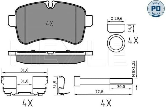 Brake Pad Set, disc brake MEYLE-PD: Advanced performance and design. 025 292 3221/PD