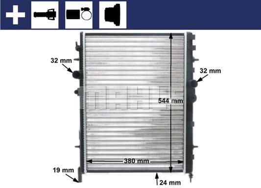 Radiator, engine cooling BEHR CR 515 000S