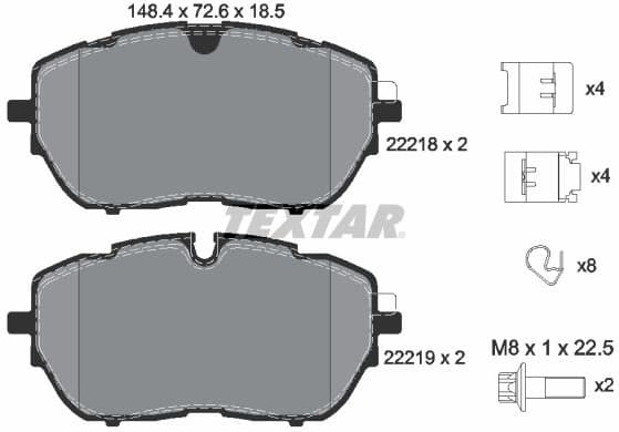 Brake Pad Set, disc brake 2221801