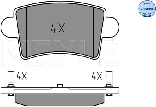 Brake Pad Set, disc brake MEYLE-ORIGINAL: True to OE. 025 236 6916