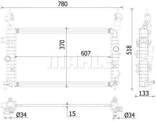 Radiator, engine cooling BEHR *** PREMIUM LINE *** CR 2119 000P - image 2