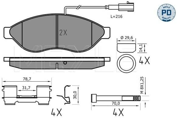 Brake Pad Set, disc brake MEYLE-PD: Advanced performance and design. 025 244 6819-2/PD