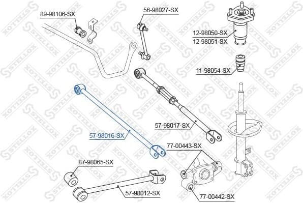 Rod/Strut, wheel suspension 57-98016-SX