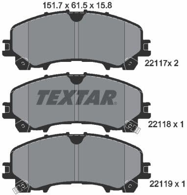 Brake Pad Set, disc brake 2211701