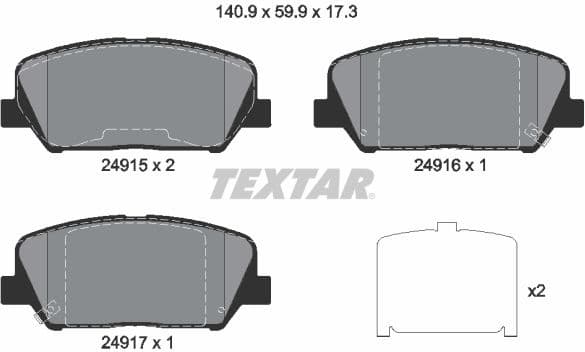 Brake Pad Set, disc brake Q+ 2491501