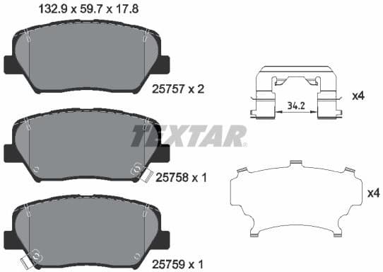 Brake Pad Set, disc brake 2575701