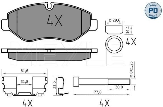 Brake Pad Set, disc brake MEYLE-PD: Advanced performance and design. 025 292 2920/PD