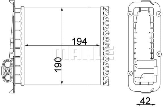 Heat Exchanger, interior heating BEHR AH 106 000S