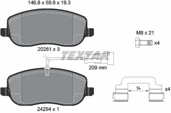 Brake Pad Set, disc brake Q+ 2429401
