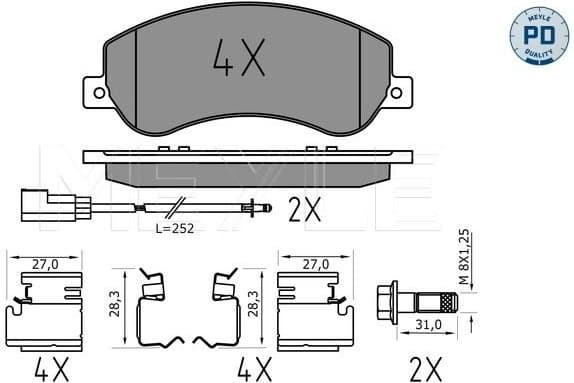 Brake Pad Set, disc brake MEYLE-PD: Advanced performance and design. 025 244 8419/PD