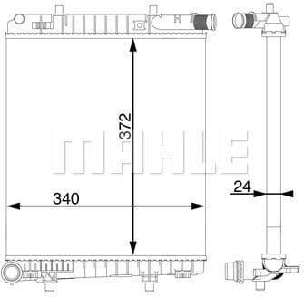 Radiator, engine cooling BEHR CR 1591 000S
