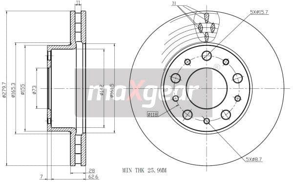 Brake Disc 19-1334 - image 2