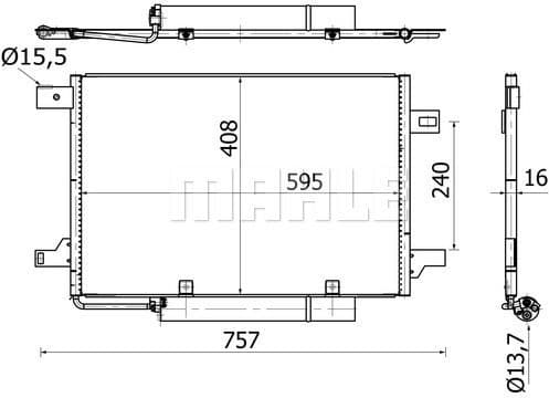 Condenser, air conditioning BEHR AC 369 000S
