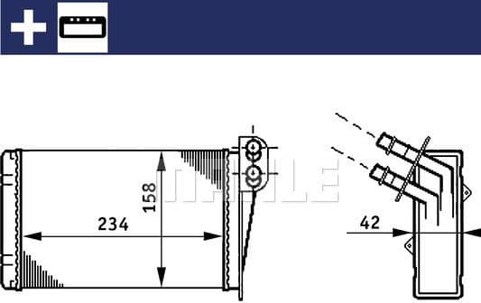 Heat Exchanger, interior heating BEHR AH 73 000S