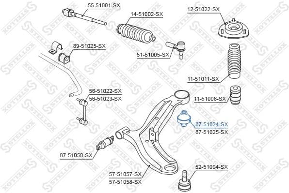 Mounting, control/trailing arm 87-51024-SX - image 2