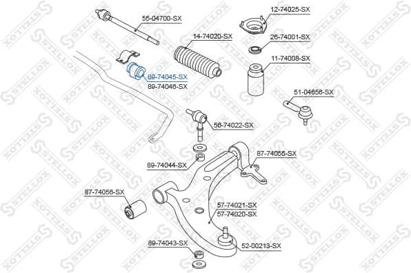 Mounting, stabiliser bar 89-74045-SX - image 2