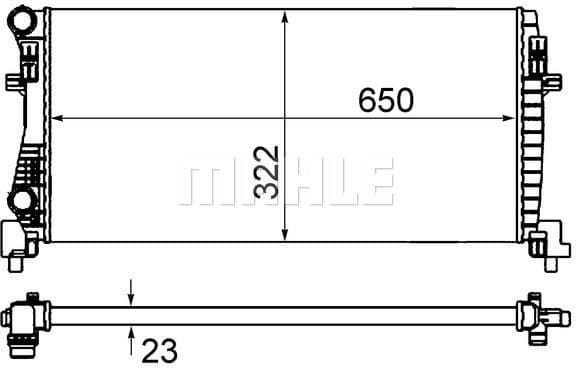 Radiator, engine cooling BEHR CR 2057 000S