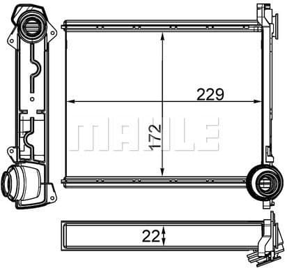 Heat Exchanger, interior heating BEHR AH 264 000S