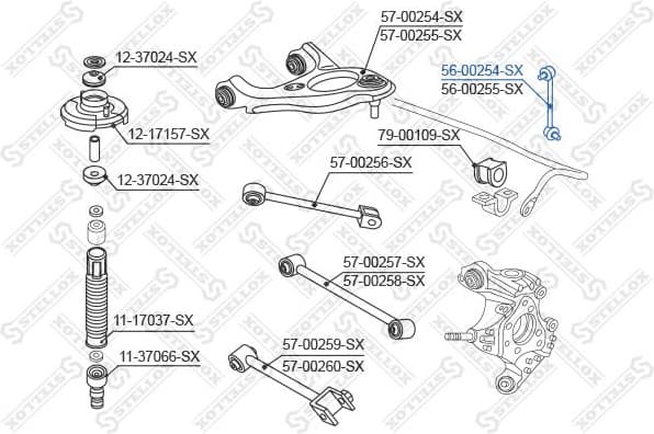 Link/Coupling Rod, stabiliser bar 56-00254-SX