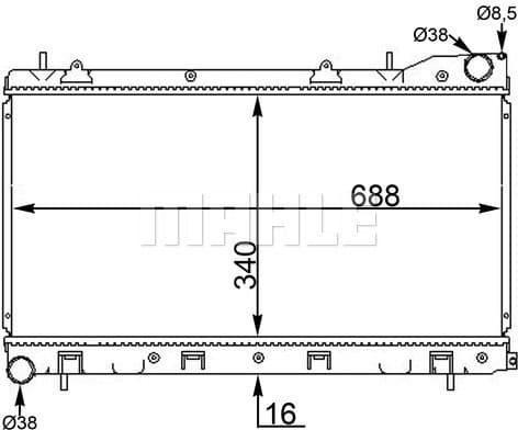 Radiator, engine cooling BEHR CR 1561 000S