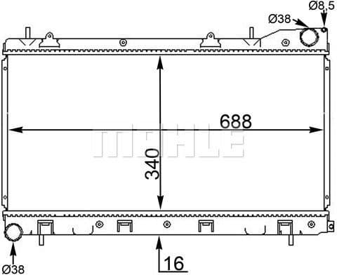Radiator, engine cooling BEHR CR 1566 000S