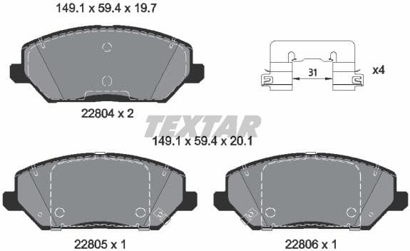 Brake Pad Set, disc brake Q+ 2280401