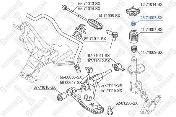 Rolling Bearing, suspension strut support mount 26-71003-SX - image 2