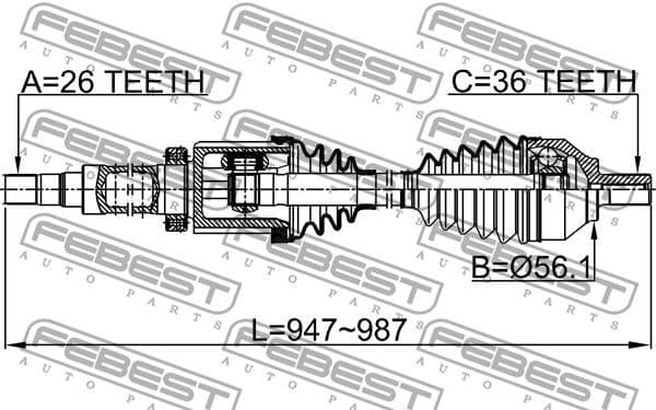 Drive Shaft 2714-S40RH - image 2