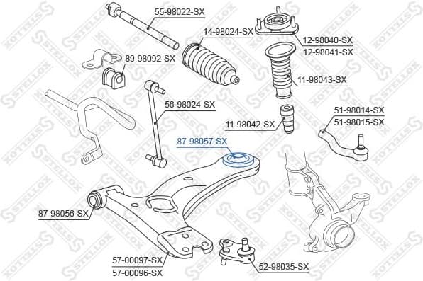 Mounting, control/trailing arm 87-98057-SX - image 2