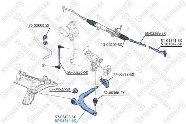 Control/Trailing Arm, wheel suspension 57-03454-SX - image 2