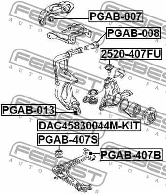 Mounting, control/trailing arm PGAB-008 - image 2