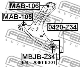 Mounting, control/trailing arm MAB-105 - image 2