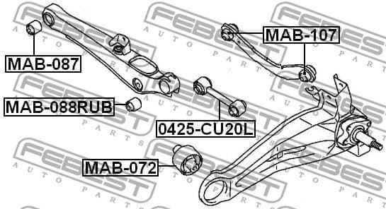 Mounting, control/trailing arm MAB-088RUB - image 2