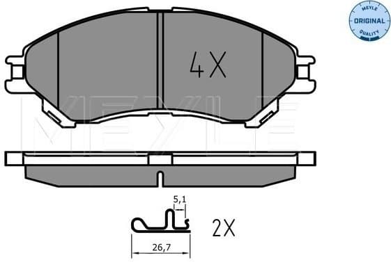Brake Pad Set, disc brake MEYLE-ORIGINAL: True to OE. 025 259 7916