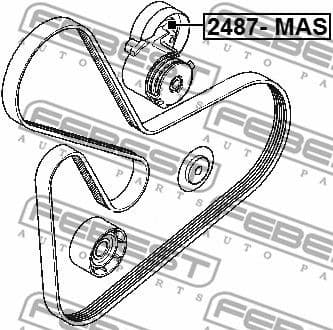 Tensioner Pulley, V-ribbed belt 2487-MAS - image 2