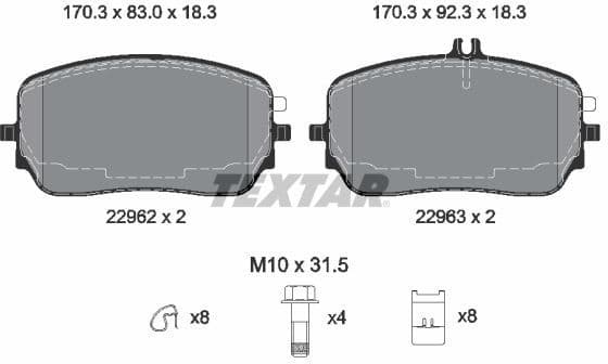 Brake Pad Set, disc brake 2296201