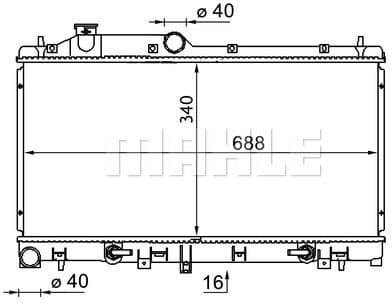 Radiator, engine cooling BEHR CR 1573 000S