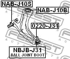 Mounting, control/trailing arm NAB-J10S - image 2