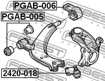 Mounting, control/trailing arm PGAB-006 - image 2