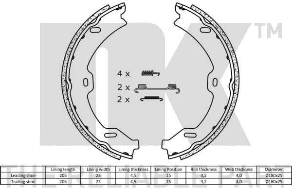 Brake Shoe Set, parking brake 2733765 - image 2