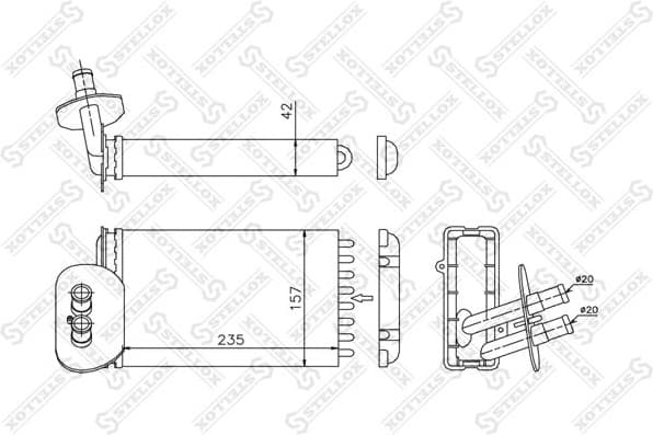 Heat Exchanger, interior heating 10-35198-SX