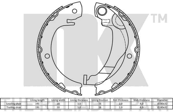 Brake Shoe Set, parking brake 2745786 - image 2