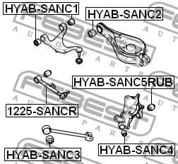 Mounting, control/trailing arm HYAB-SANC5RUB - image 2