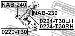 Control/Trailing Arm, wheel suspension 0224-T30RH - image 2