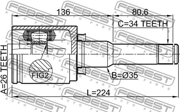 Joint Kit, drive shaft 1811-A16LH - image 2