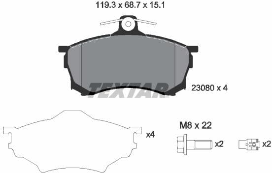 Brake Pad Set, disc brake 2308001