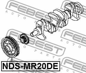 Belt Pulley, crankshaft NDS-MR20DE - image 2