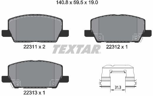 Brake Pad Set, disc brake Q+ 2231102