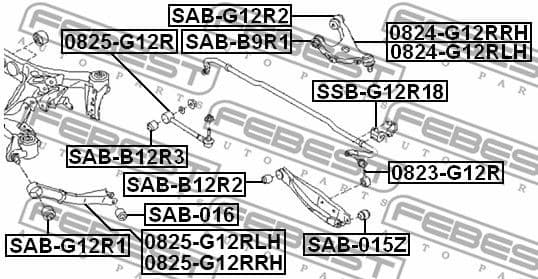 Mounting, control/trailing arm SAB-G12R1 - image 2